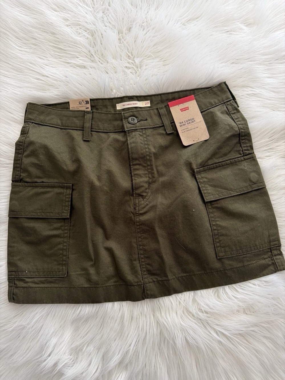 Levi's Olive Green Cargo Mini Skirt